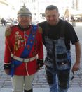 Andrzej Cieślak z Norbertem Dudziukiem "Norbim" - piosenkarzem i dziennikarzem Radia Olsztyn, 27 czerwca 2015 r.