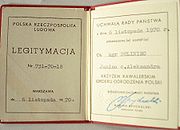 Krzyż Kawalerski Orderu Odrodzenia Polski. Źródło: Archiwum Janiny Duliniec. Zdjęcie nadesłał Andrzej Cieślak