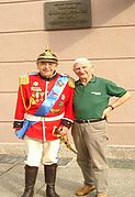 Tadeusz Matulewicz (po prawej) z Andrzejem Cieślakiem, 23 sierpnia 2014 r. Źródło: Archiwum Andrzeja Cieślaka
