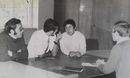 Andrzej Cieślak (pierwszy z lewej) podczas egzaminu w Centralnej Szkole Aktywu ZMS, Wrocław, 1971 r.