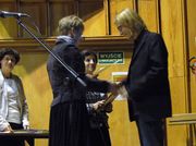 Hipolit Klubczewski /PSM Pabianice/ - wyróżnienie w III grupie oraz od lewej: Iwona Pietkiewicz, Julitta Pałys i Maria Terlecka, Olsztyn 19-20.03.2011 Źródło: archiwum Iwony Pietkiewicz