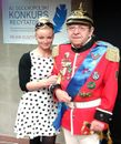 Andrzej Cieślak z Aleksandrą Mierzejewską z olsztyńskiego MOK-u, odpowiedzialną za eliminacje Konkursu Recytatorskiego, Sala Amfiteatru im. Czesława Niemena, 12 kwietnia 2015 r.