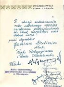 Wpis pamiątkowy po nieistniejącym Korespondencyjnym Liceum Ogólnokształcącym w Olsztynie. Źródło: Archiwum Andrzeja Cieślaka