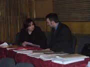 Przewodnicząca Prof. Elżbieta Karolak /PSM Poznań/ oraz juror Ireneusz Łukasz Wereda /PSM Mława/, Olsztyn 21-22.03.2009 Źródło: archiwum Iwony Pietkiewicz