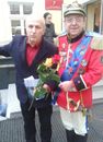 Andrzej Cieślak z Janem Jakowickim na wystawie jego zdjęć "Panta rhei" - malowane pikselami w Galerii Stary Ratusz WBP Olsztyn, 1 kwietnia 2016 r.