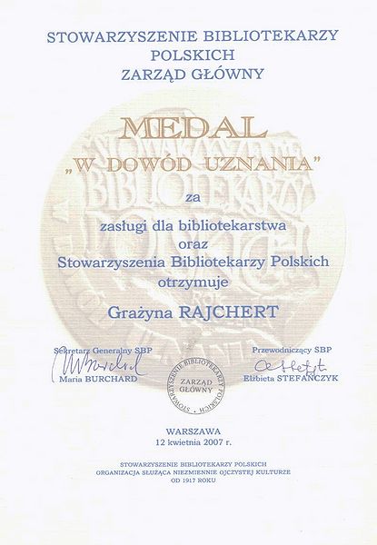 Plik:Grazyna rajchert medal.jpg