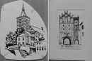 Miniaturowe rysunki nieznanych autorów znalezione w dwóch różnych książkach z olsztyńskich bibliotek