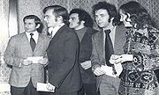 Laureaci I Turnieju "O Laur Mazurskiego Konika" z 1975 r., od lewej: Tadeusz Matulewicz, Jerzy Stankiewicz, Tadeusz Sobczak, Andrzej Cieślak, Jolanta Dąbrowska